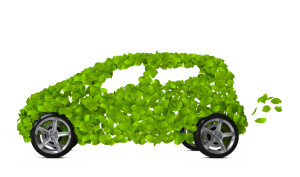 vector image of car made out of leaves